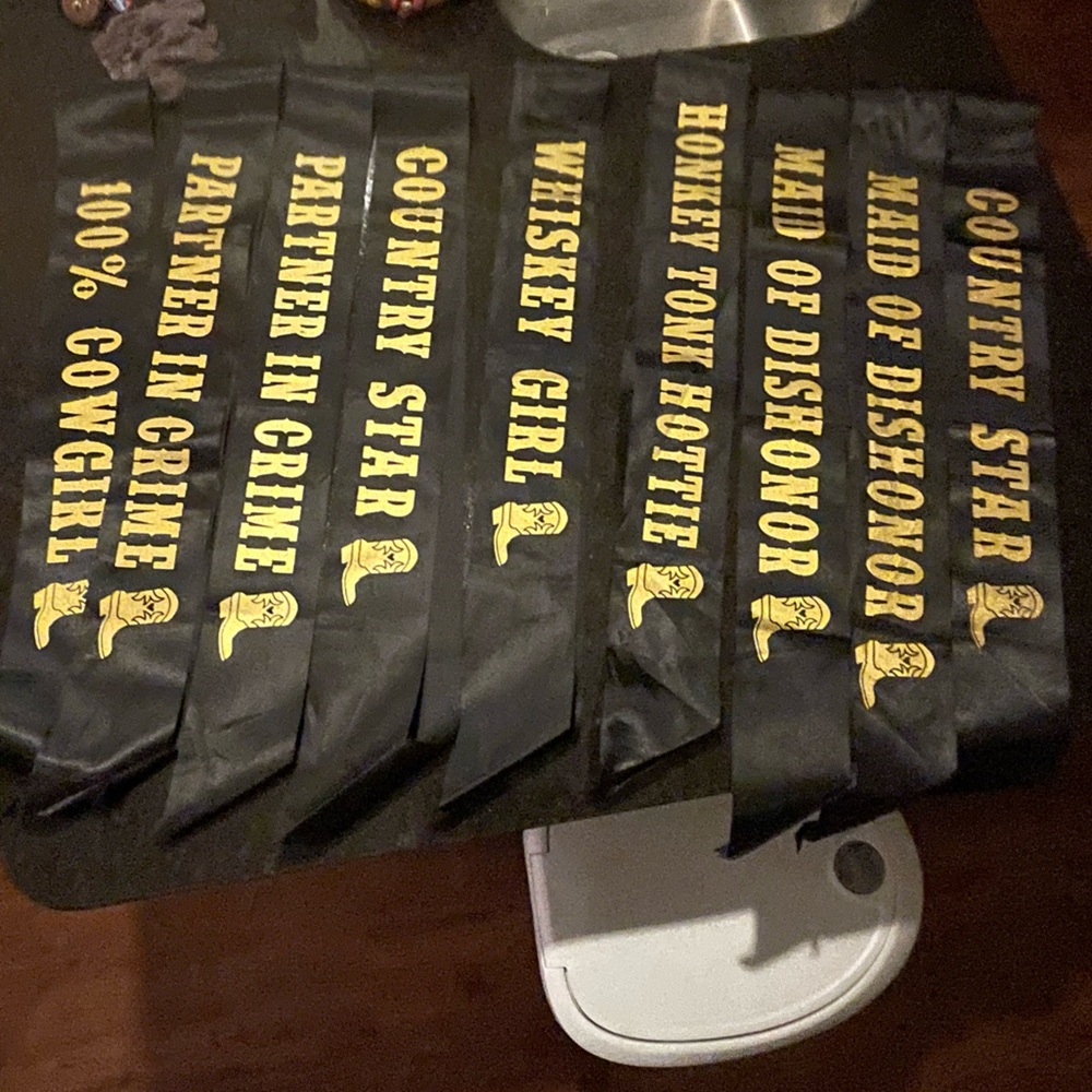 9 Nashville Bachelorette Sashes (NO BRIDE)